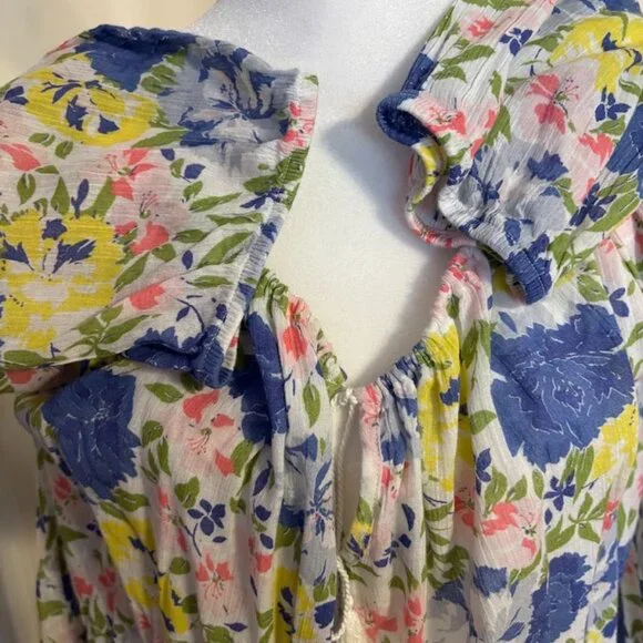 NWOT CHAPS Multi Color 100% Cotton Long Sleeve Blouse - size 3x - Picture 4 of 16